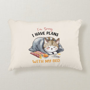 Cojín Decorativo Lo siento, tengo planes con mi cama - gato acogedo