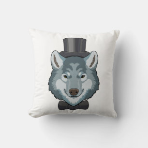Cojín Decorativo Lobo como novio con lazo