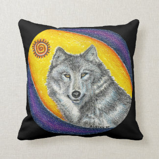 Cojín Decorativo Lobo curativo del Shaman