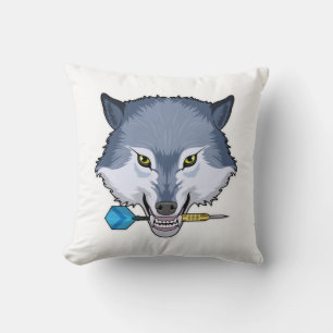 Cojín Decorativo Lobo en Dardos con Dardo