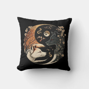 Cojín Decorativo Lobo gemelo Yin y Yang