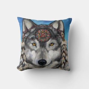 COJÍN DECORATIVO LOBO GRIS