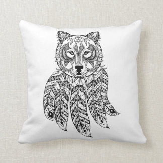 Cojín Decorativo Lobo inspirado con Dreamcatcher