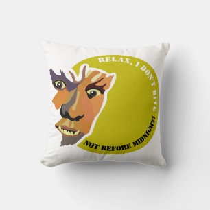 Cojín Decorativo Lobo lunar, relájate, no me muerdo