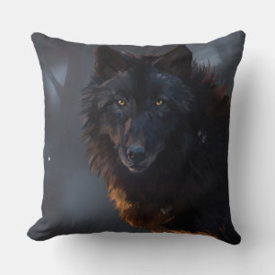 Cojín Decorativo Lobo negro