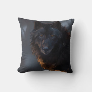 Cojín Decorativo Lobo negro