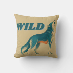 Cojín Decorativo Lobo Salvaje Vintage Naturaleza Animal