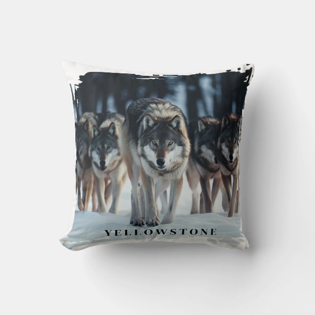 Cojín Decorativo Lobos de Yellowstone (Anverso)