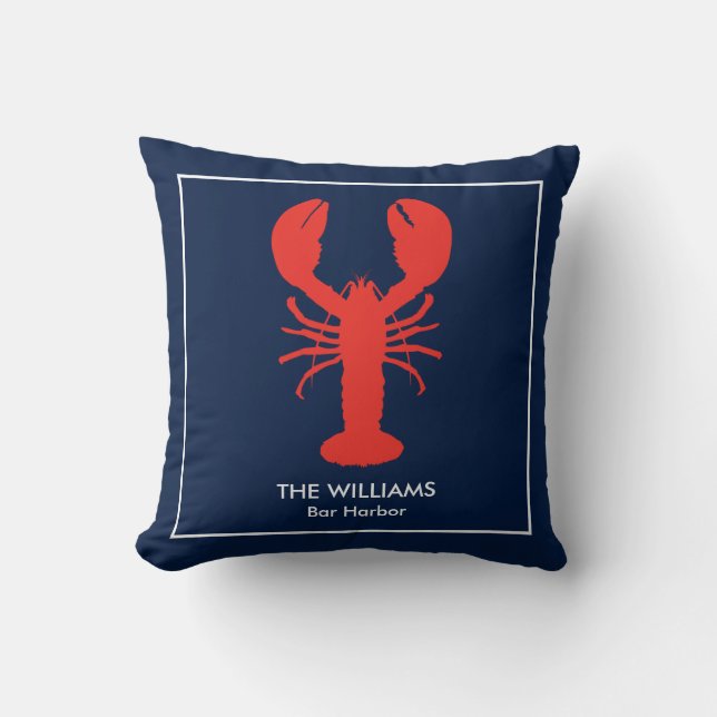 Cojín Decorativo Lobster rojo masculino personalizado (Anverso)