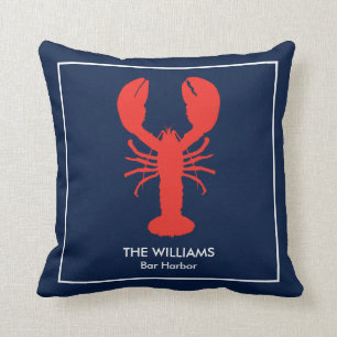 Cojín Decorativo Lobster rojo masculino personalizado