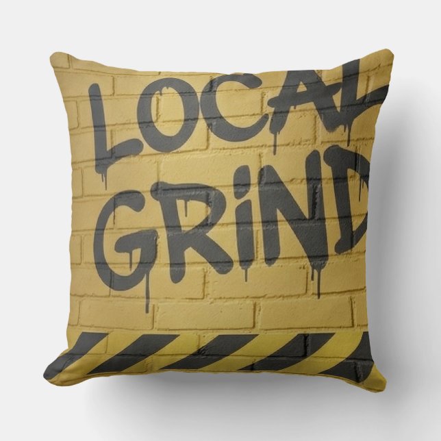 Cojín Decorativo "Local Grind" Street Art Dustr Black And Yellow (Anverso)