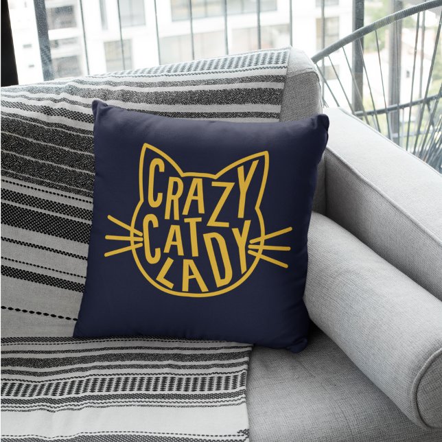 Cojín Decorativo Loco Gato Lady Gato Face (Subido por el creador)
