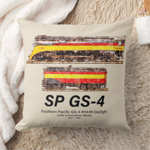 Cojín Decorativo Locomotora de vapor Southern Pacific GS-4 Daylight
