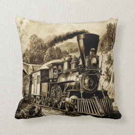 Cojín Decorativo Locomotora del motor del tren de vapor de vapor