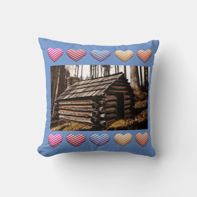 COJÍN DECORATIVO LOG CABIN HOUSE PILLOW (Anverso)