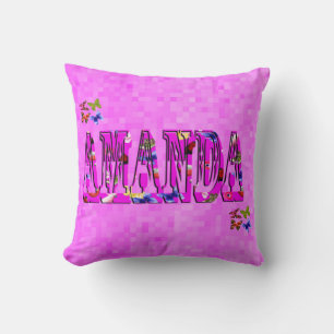 Cojín Decorativo Logo de Amanda Name,