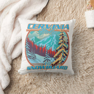 Cojín Decorativo Logo de Cervinia italy Snowboarding