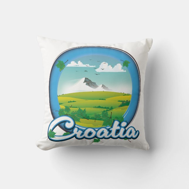 Cojín Decorativo Logo de Croatia Travel (Anverso)