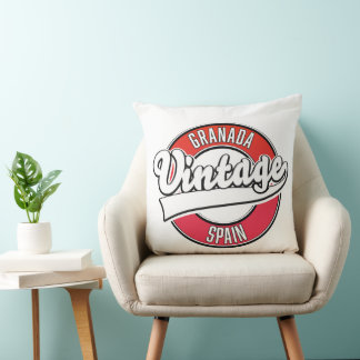 Cojín Decorativo Logo de estilo vintage de Granada