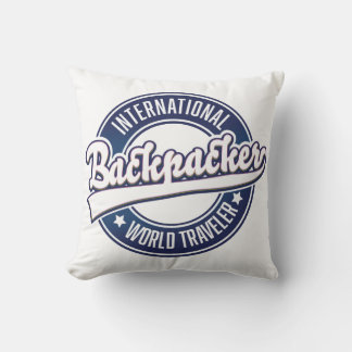 Cojín Decorativo Logo de International Backpacker Word Traveler