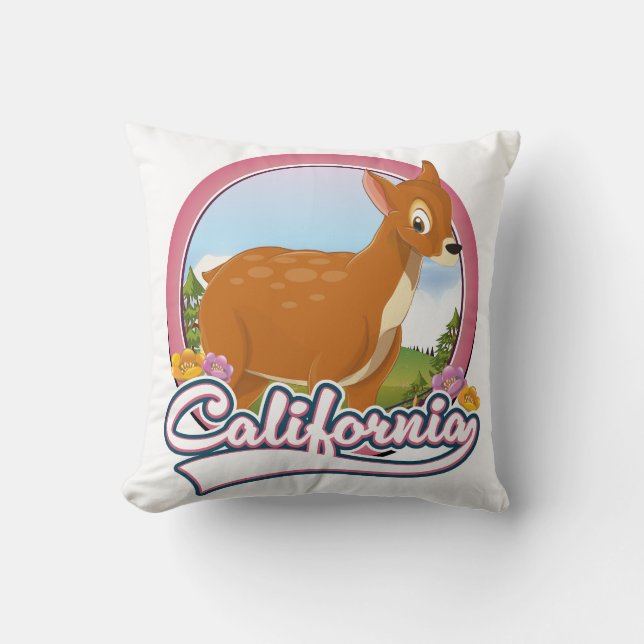 Cojín Decorativo Logo de las vacaciones en California Deer (Anverso)