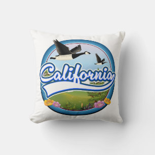 Cojín Decorativo Logo de las vacaciones en California en Geese
