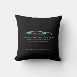Cojín Decorativo Logo de Luxury Car - Ice Blue Sports Car en negro