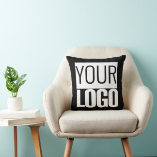 Cojín Decorativo    Logo en negrita sobre negro sólido  - 