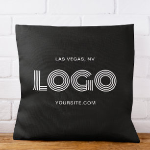 Cojín Decorativo Logo rectangular moderno negro y blanco