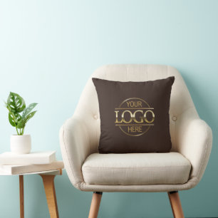 Cojín Decorativo Logotipo comercial promocional de la empresa Brown