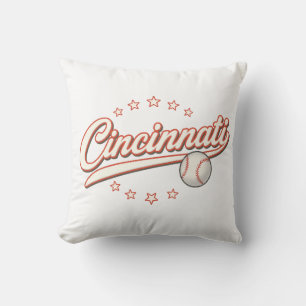 Cojín Decorativo Logotipo de cosecha del béisbol de Cincinnati - De