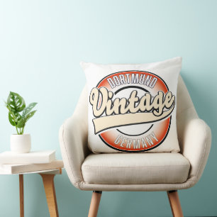 Cojín Decorativo Logotipo de estilo vintage de Dortmund,