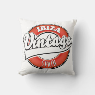 Cojín Decorativo logotipo de estilo vintage de Ibiza España