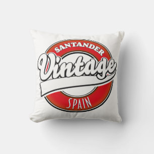 Cojín Decorativo logotipo de estilo vintage de Santander España