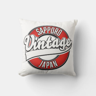 Cojín Decorativo Logotipo de estilo vintage de Sapporo Japón