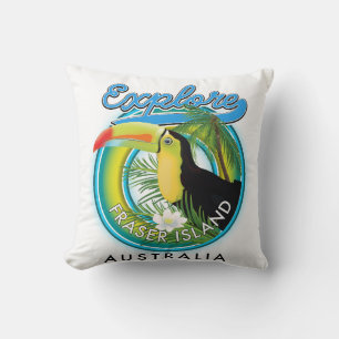 Cojín Decorativo logotipo de exploración de la Isla Fraser Australi