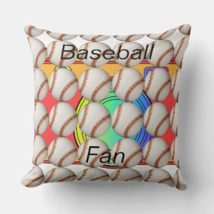 Cojín Decorativo Logotipo de fanático del béisbol