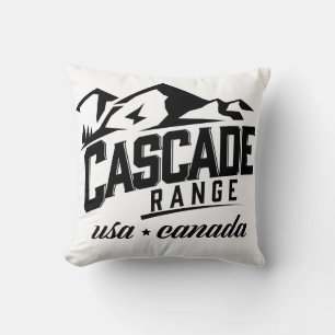Cojín Decorativo Logotipo de la Cordillera de las Cascadas EE. UU. 