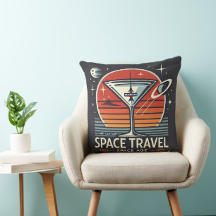 Cojín Decorativo Logotipo de la Era Espacial de Martini Space Trave