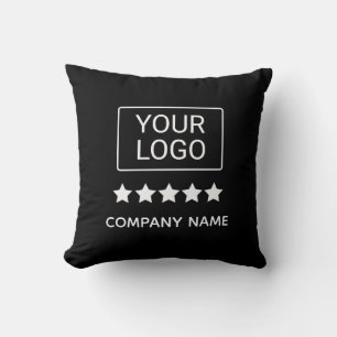 Cojín Decorativo Logotipo de negocio minimalista profesional negro 