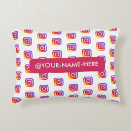 Cojín Decorativo logotipo de negocios personalizado fondo de instag
