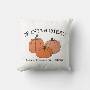 Cojín Decorativo Logotipo de Pumpkin Country Estilo Nombre de Famil