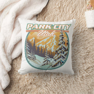 Cojín Decorativo Logotipo de viaje de Park City Utah