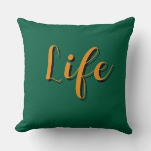 Cojín Decorativo Logotipo de vida verde oscuro
