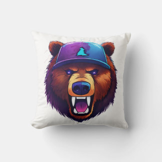 Cojín Decorativo Logotipo de Zabooba Gaming– Oso Enojado con Tecnol