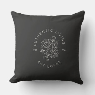 Cojín Decorativo Logotipo del Círculo Botánico de la Rosa