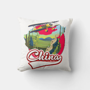 Cojín Decorativo logotipo del mapa de viaje de China