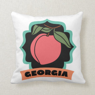 Cojín Decorativo Logotipo del melocotón de Georgia