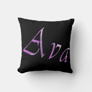 Cojín Decorativo Logotipo del nombre Ava Púrpura Rosa,