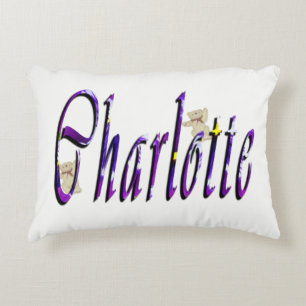 Cojín Decorativo Logotipo del nombre de los Chicas de Charlotte,